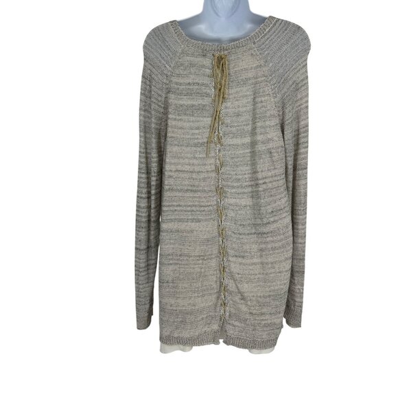 Soft Surroundings V-Neck Long Sleeve Knit Sweater With Lace-Up Back Detail Sz XL - Picture 5 of 13